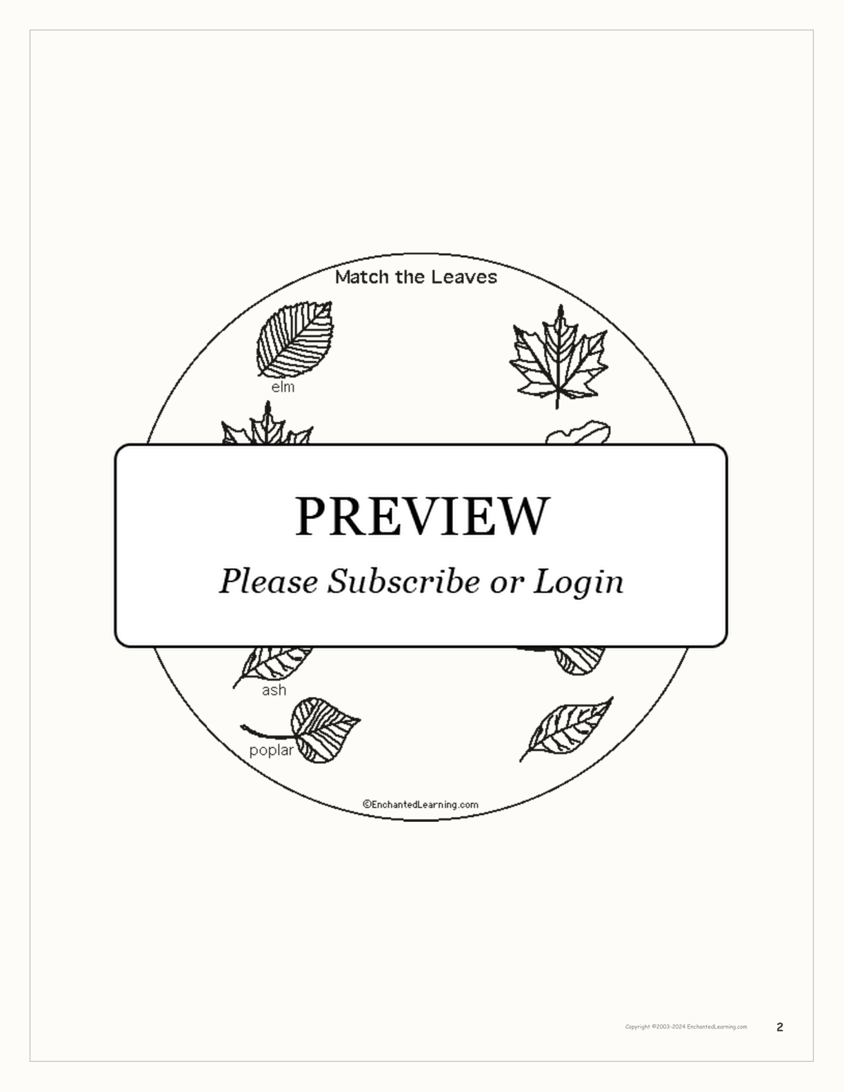 Leaf Printable Shape Book interactive printout page 2