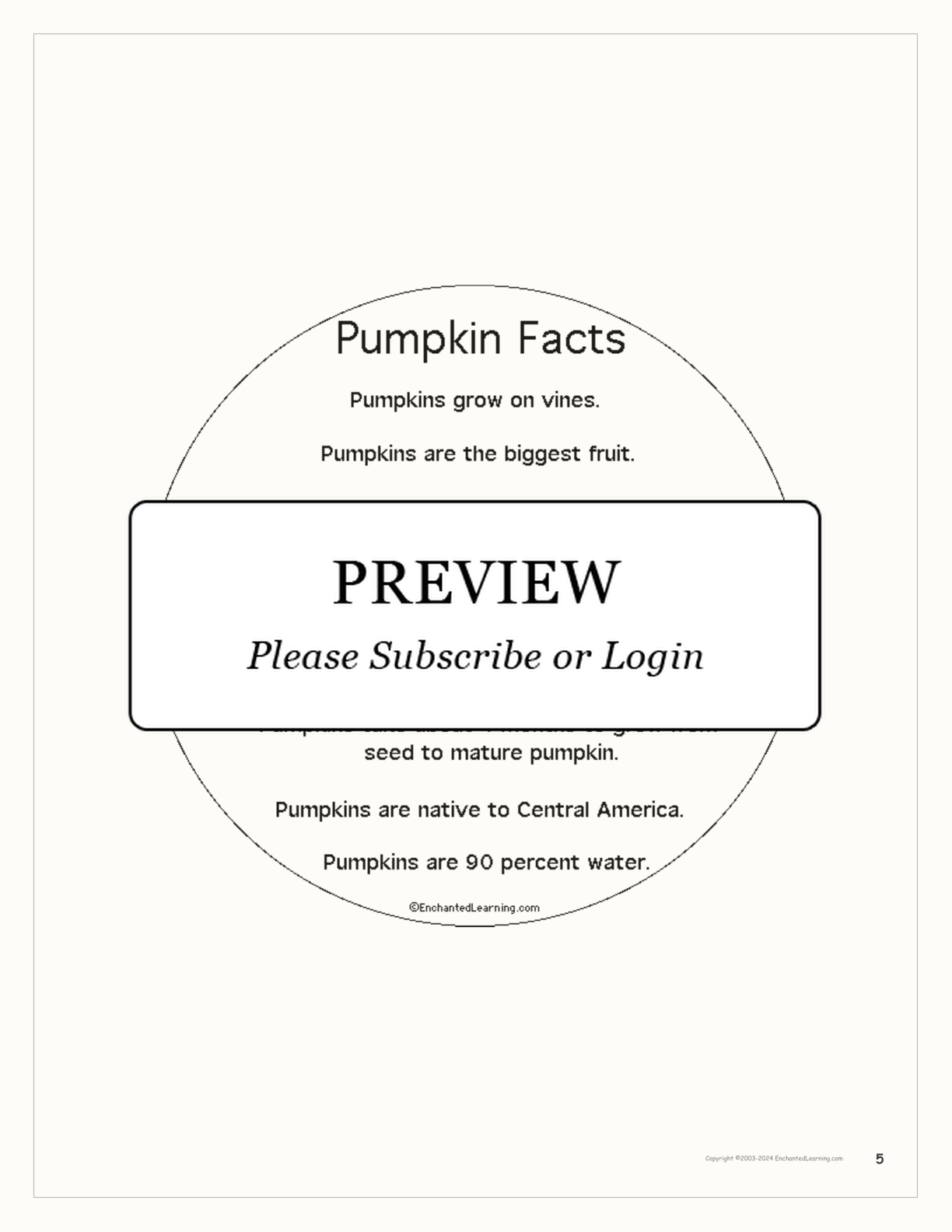 Pumpkin Shape Book to Print interactive printout page 5
