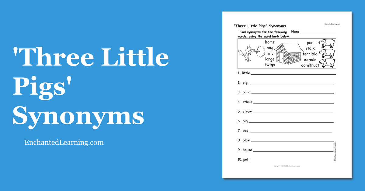'Three Little Pigs' Synonyms Enchanted Learning