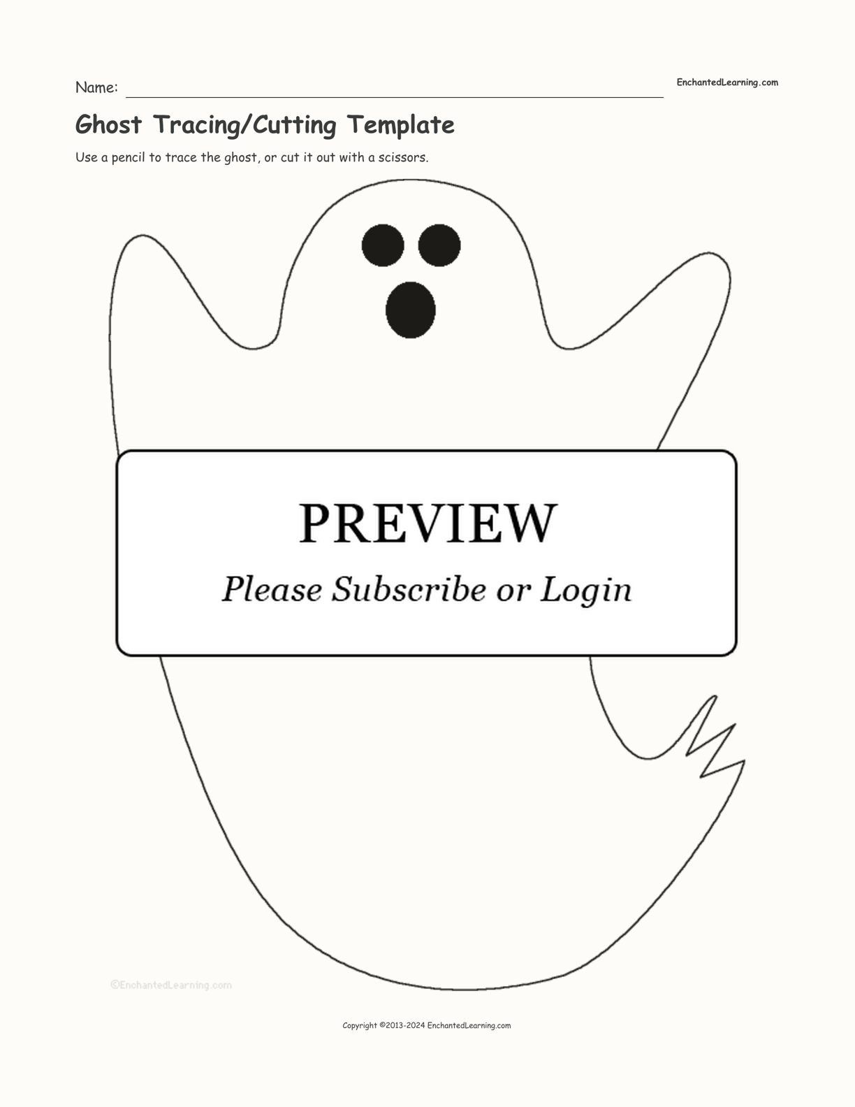 Ghost Tracing/Cutting Template interactive worksheet page 1