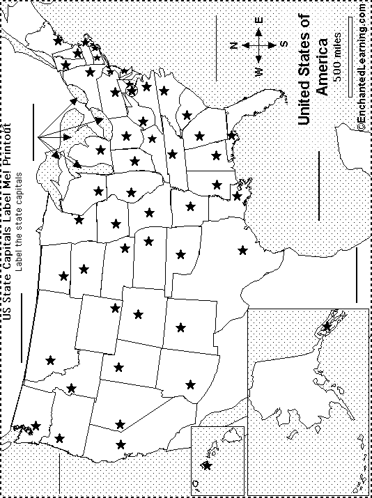 us state capitals label me printout enchantedlearning com