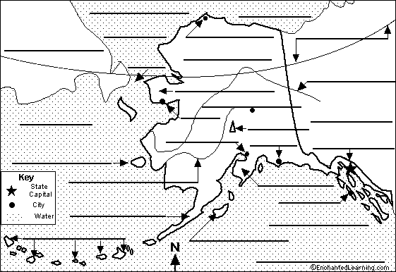 Label Alaska state map