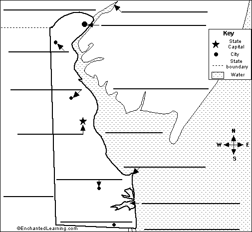 Label Delaware state map