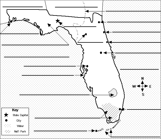 Label Florida state map