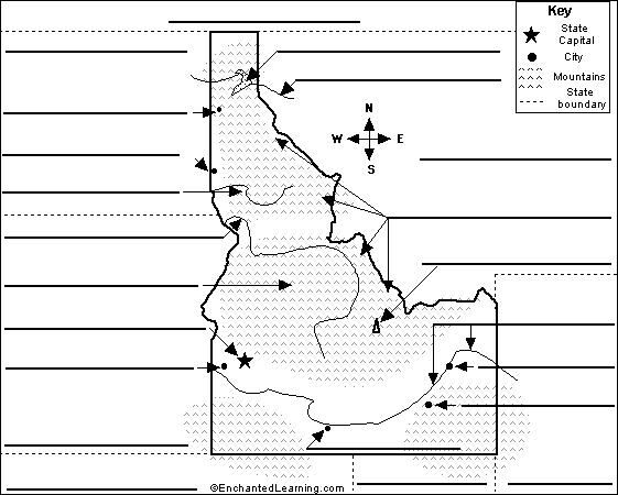 Label Idaho map