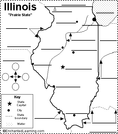 Label Illinois state map