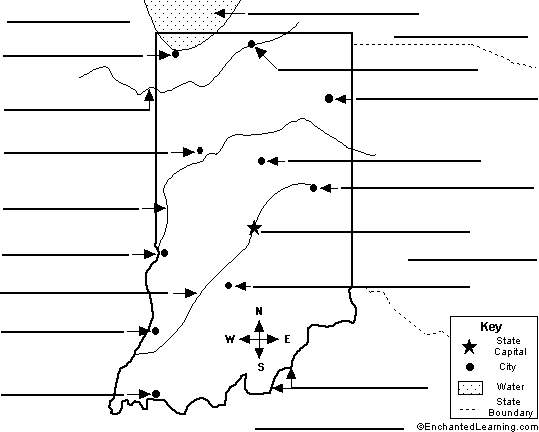 Label Indiana map