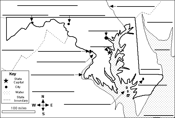 Label Maryland map
