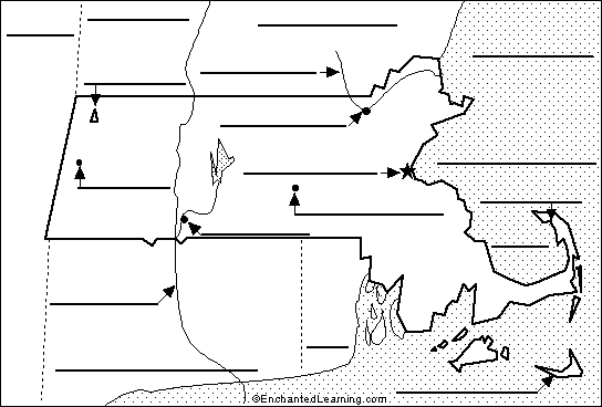 Label Massachusetts map