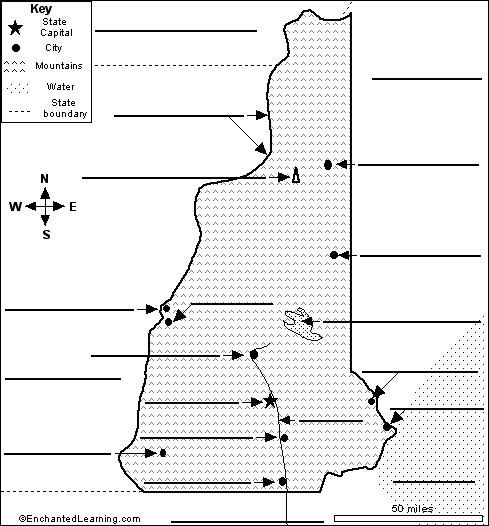 Label New Hampshire map