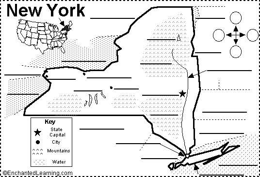 Label New York state map