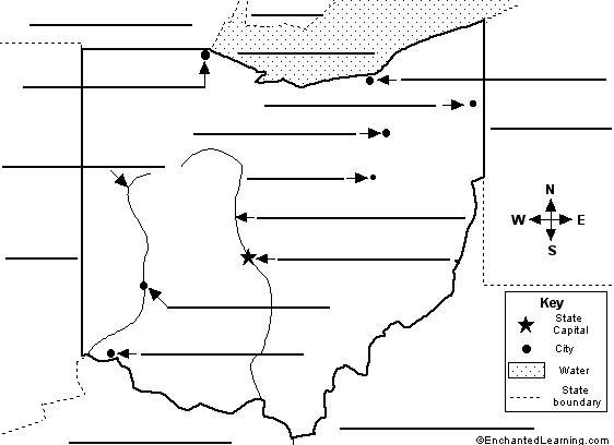 Label Ohio map