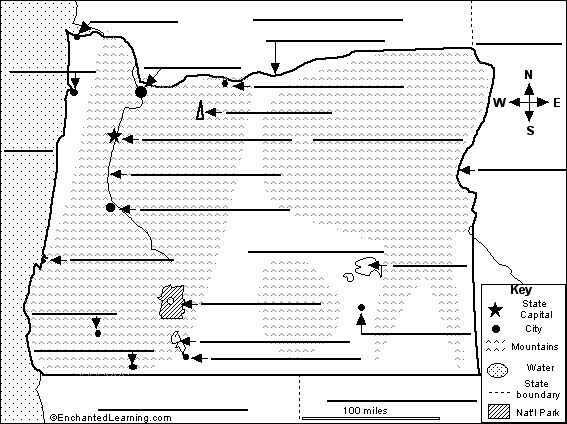 Label Oregon map