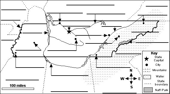 Label Tennessee map