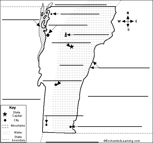 Label Vermont map