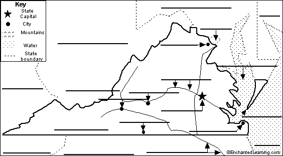 Label Virginia map