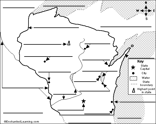 Label Wisconsin map