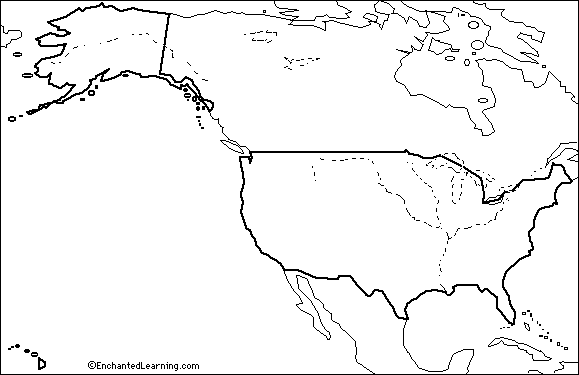 outline map US all