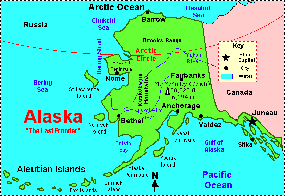 Alaska Facts Map And State Symbols Enchantedlearning Com