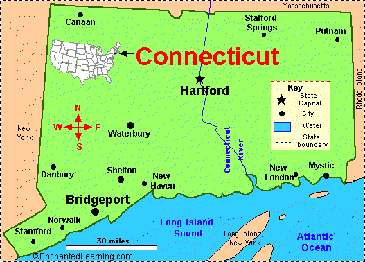 Connecticut Map Large Print