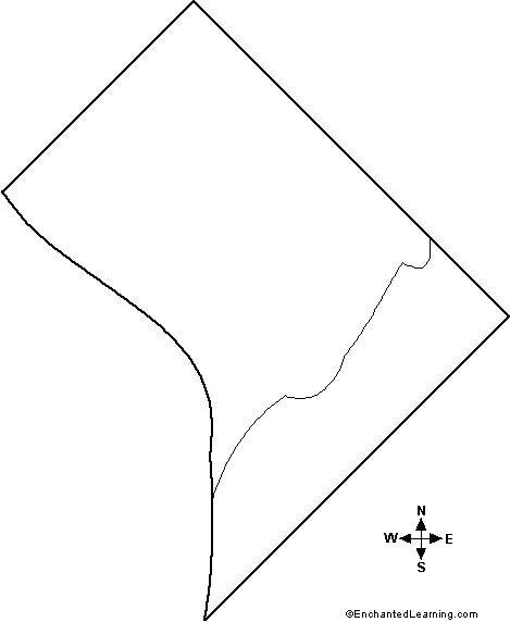 outline map of Washington, D.C.