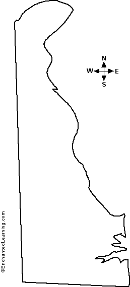 outline map of Delaware