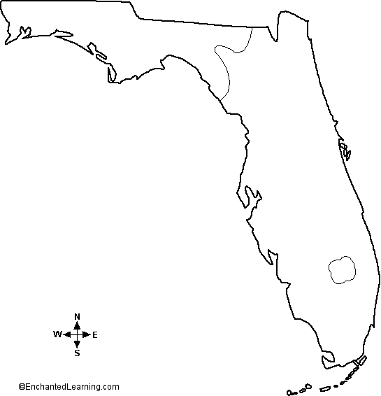 Outline Map Florida Enchantedlearning Com
