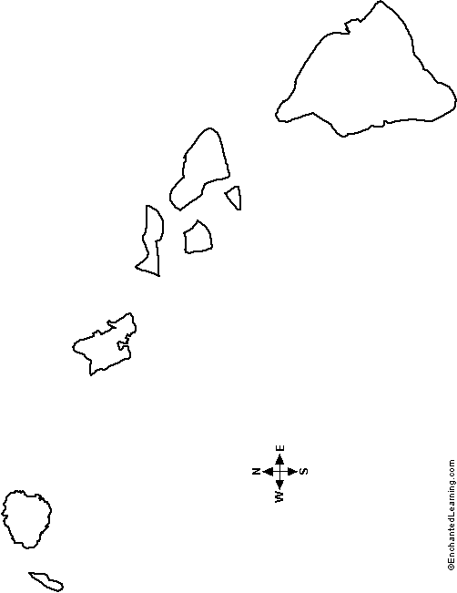 outline map of Hawaii