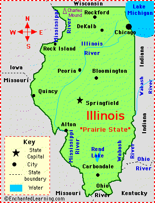 Illinois Facts Map And State Symbols Enchantedlearning Com