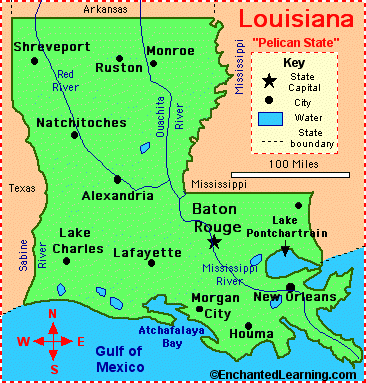 Where is Louisiana Located in USA?  Louisiana Location Map in the United  States (US)