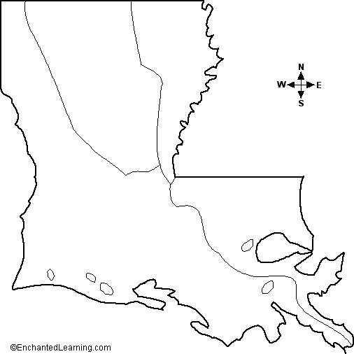 outline map of Louisiana