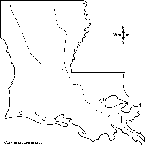 Outline Map Louisiana 