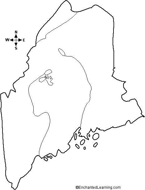 outline map of Maine