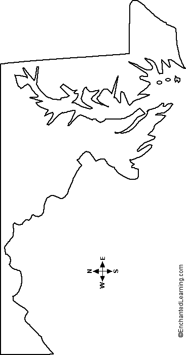 outline map of Maryland
