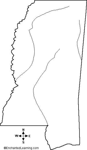 outline map of Mississippi