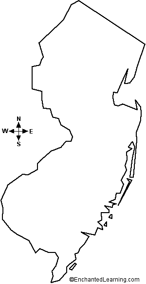 outline map of New Jersey