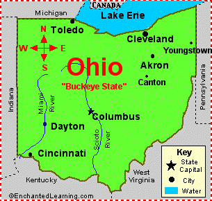 map of ohio state