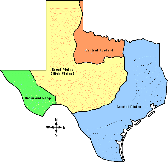 Search result: '4 Regions of Texas, Outline Map Labeled and Colored'