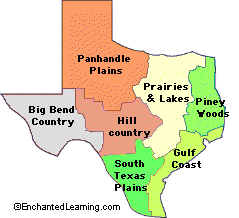 Natural Features Of Texas Enchantedlearningcom - 