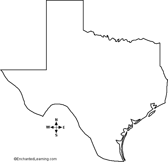 outline map of Texas