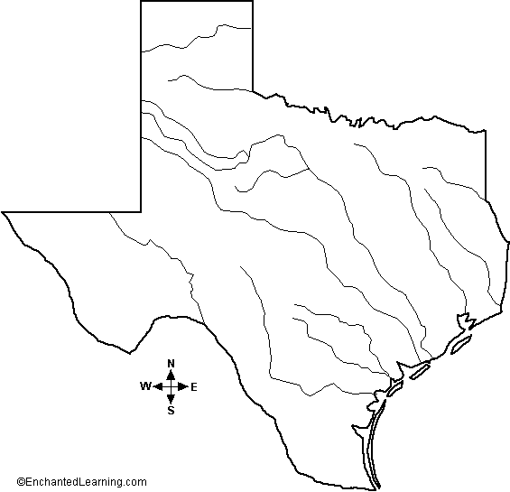 map of texas with cities and rivers Major Rivers Of Texas Enchantedlearning Com map of texas with cities and rivers