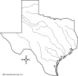 outline map, rivers of Texas