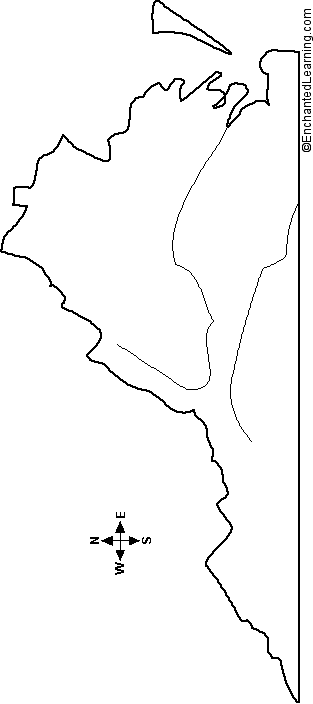 outline map of Virginia