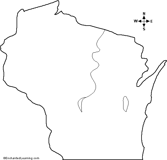 outline map of Wisconsin
