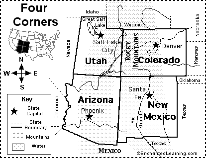 Search result: 'Four Corners Map/Quiz Printout'