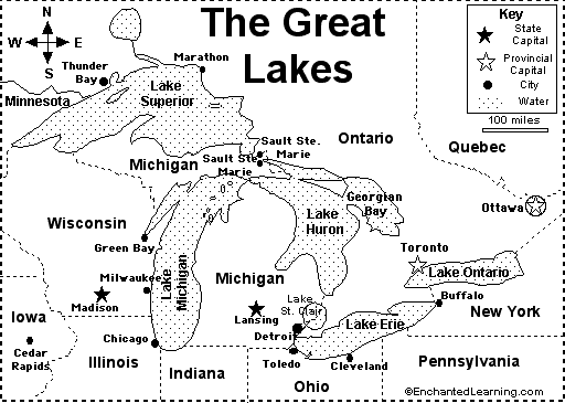 Search result: 'Great Lakes Map/Quiz Printout'