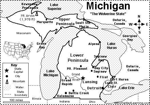 Search result: 'Michigan Map/Quiz Printout'