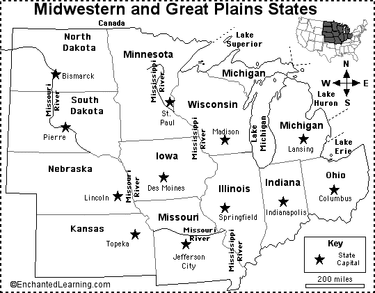 Search result: 'Midwest and Great Plains States Map/Quiz Printout'