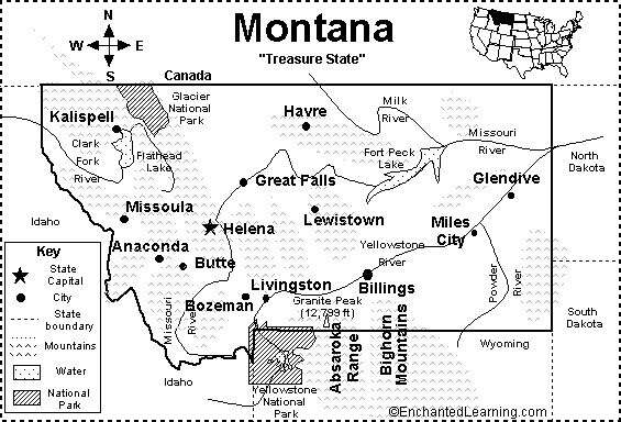 Search result: 'Montana Map/Quiz Printout'