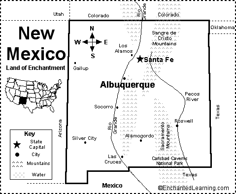 Search result: 'New Mexico Map/Quiz Printout'